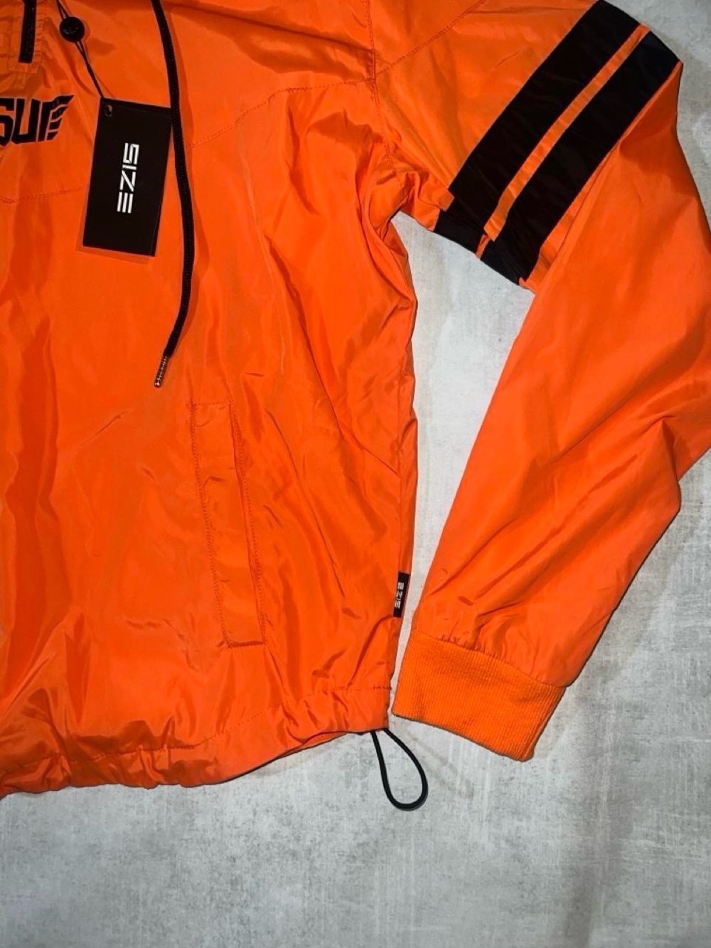 New With Tags RARE Size Up Apparel Orange & Black anorak windbreaker jacket - Picture 5 of 5